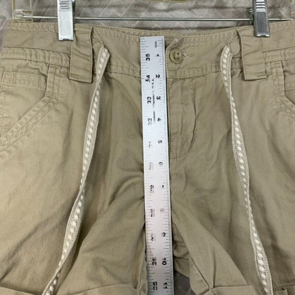 Tommy Hilfiger Womens 2 Shorts Tan Corduroy Jeans Mid Rise 100% Cotton Cuffed - Picture 8 of 16